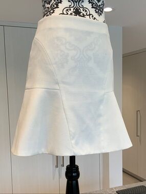 Aryn K White A-Line Flared Skirt